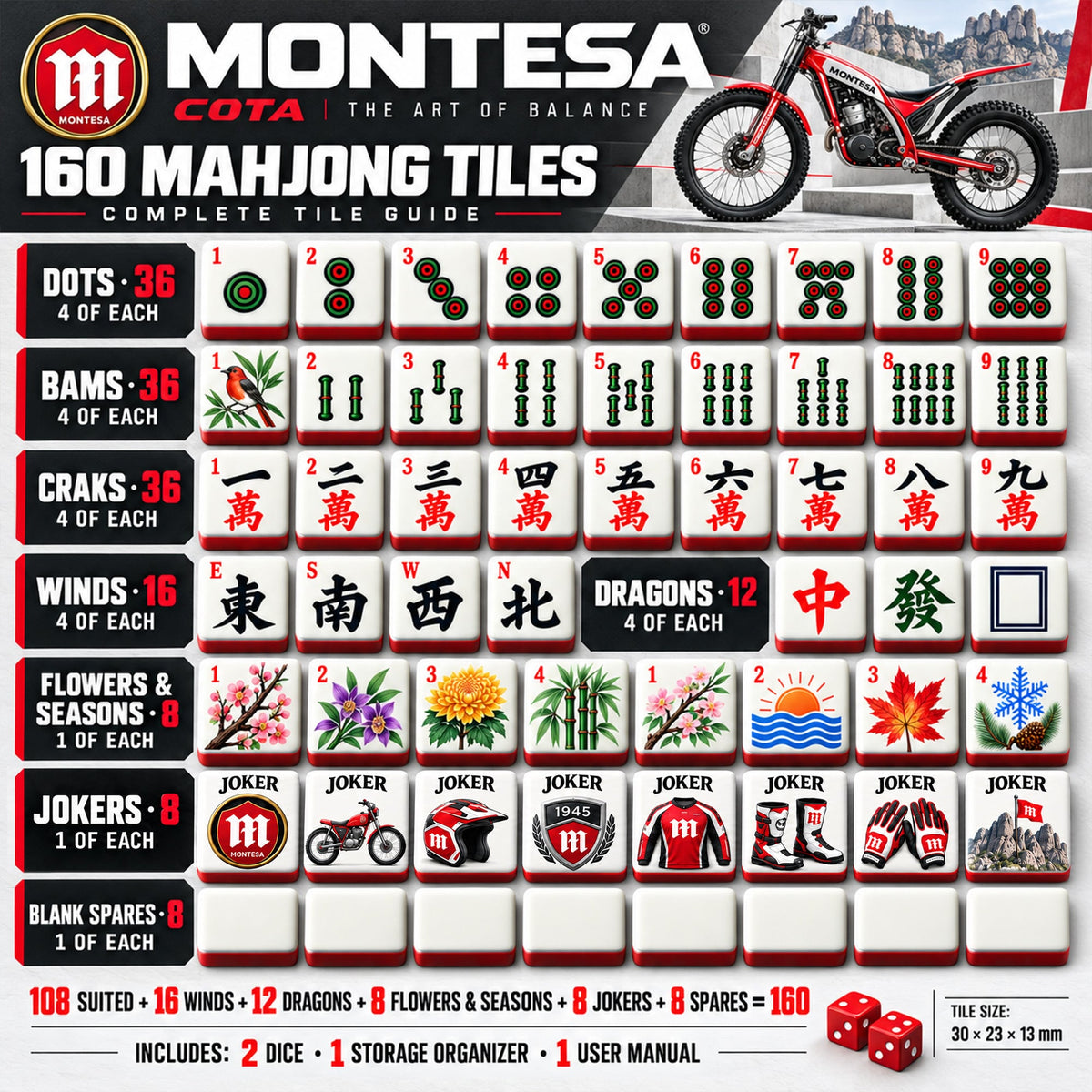 Premium MON Mahjong Tiles Set PVNA