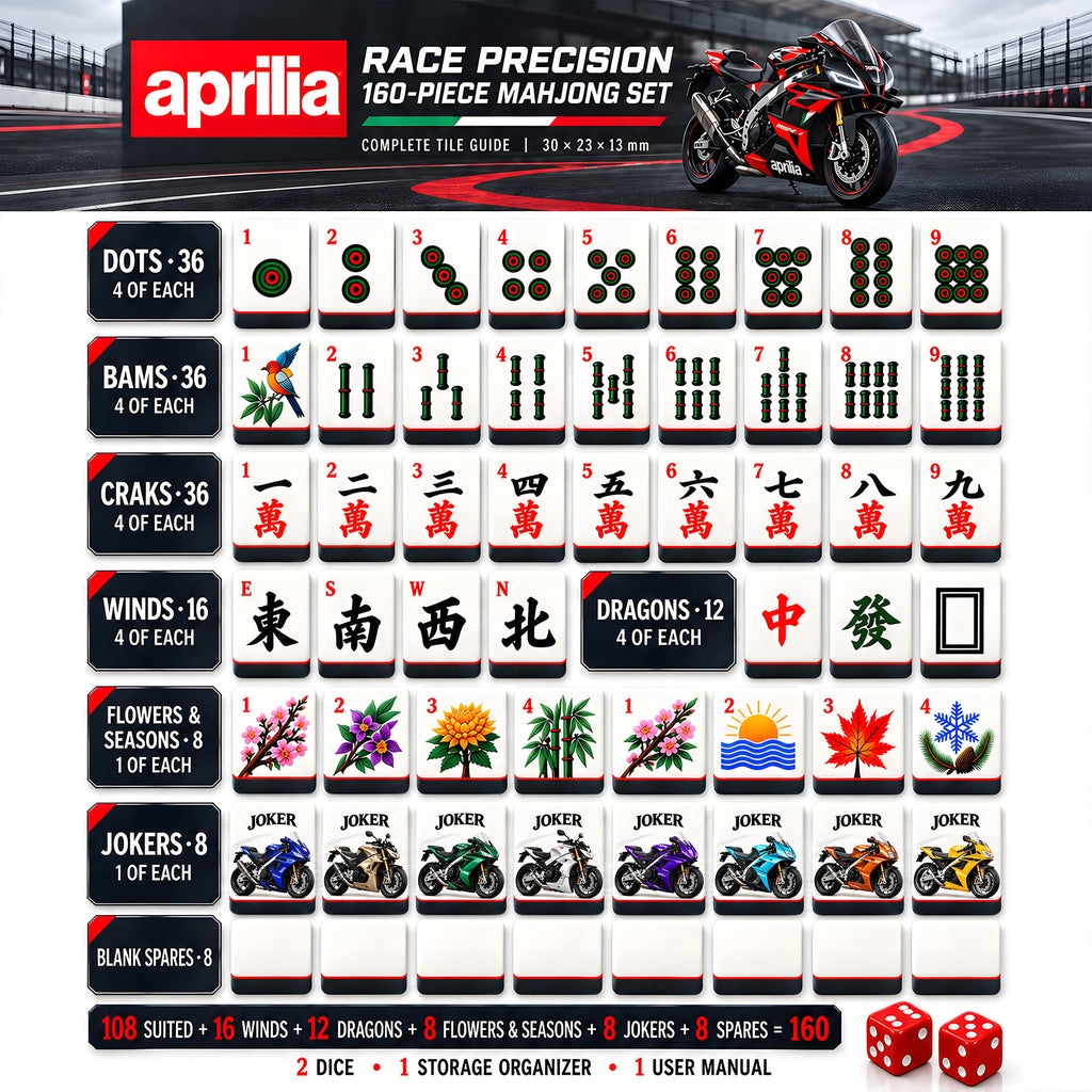 Premium APR Mahjong Tiles Set PVNA