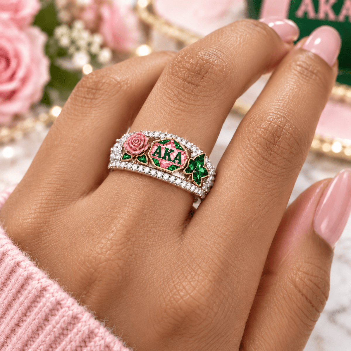 AKA Premium Charm Pavé Statement Ring NTNA