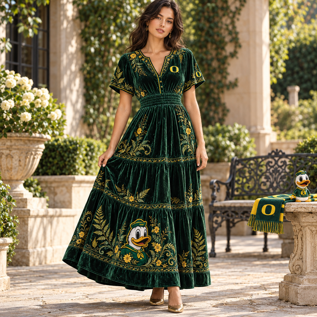 ORD Premium Embroidered Velvet Maxi Dress PTKL