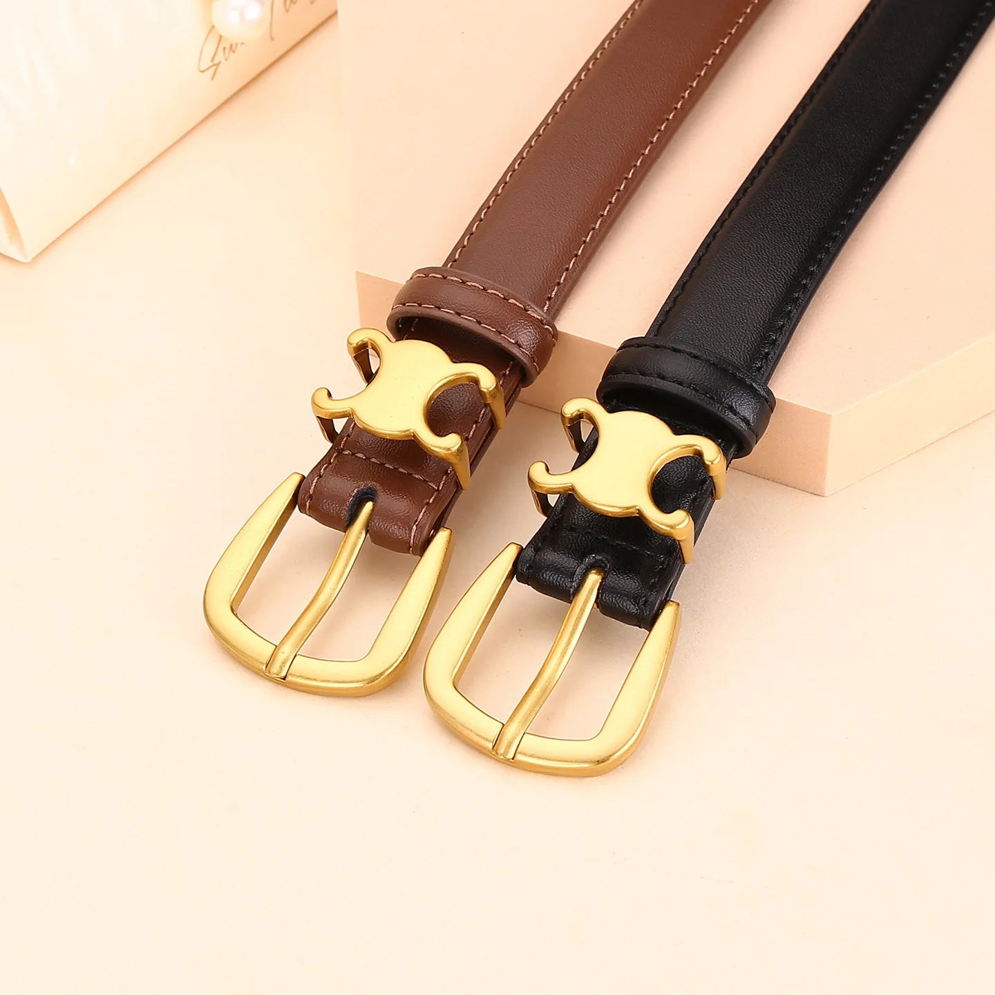 New women's genuine leather belt, high-grade cowhide belt, high-end fashion belt, business belt.