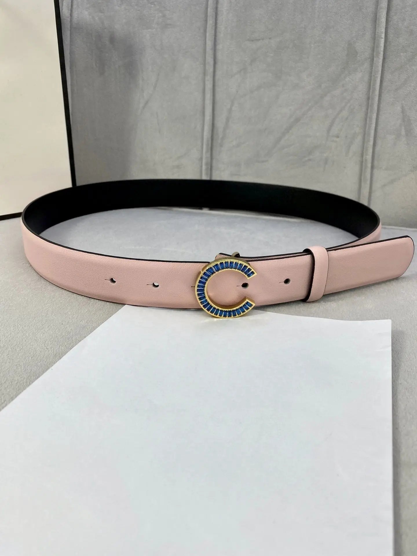Sweet Pink Black Colorblock Round Buckle Belt For Women Waist Strap For Dresses Casual Daily Outfits