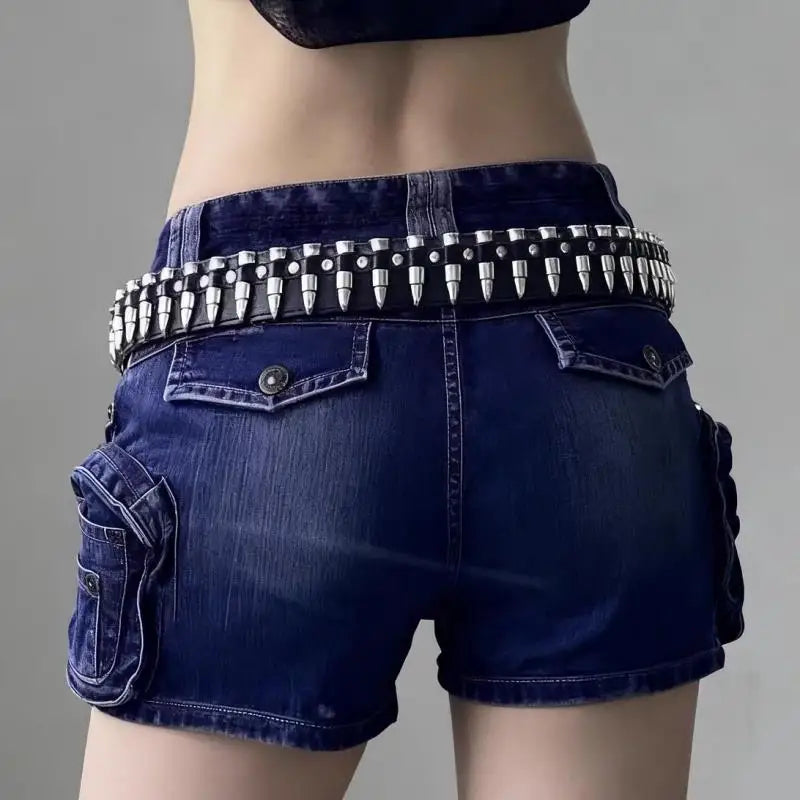 Rivet Hollow Bullet Decoration Belt Goth Rock Hardware Jeans Belt Y2K Waistband Designer Belt Women Jeans Punk Black Belts