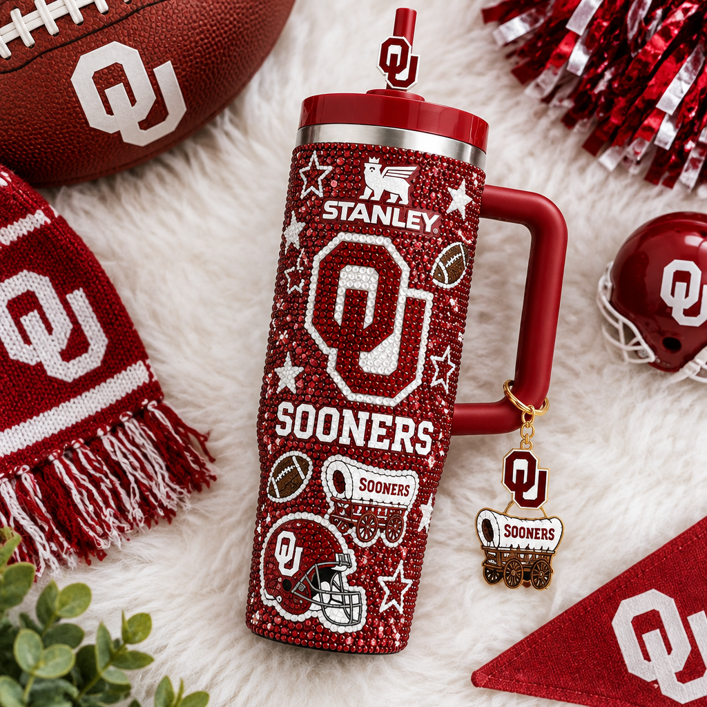 Oklahoma Sooners 40oz Tumbler With Handle TTNL